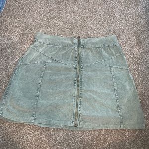Light green zip up skirt